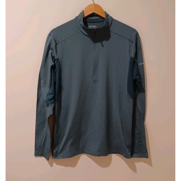 Arc'teryx Men's Rho Hybrid 1/2 Zip Neck Pullover Sweater Mens L Green Baselayer - Picture 1 of 9